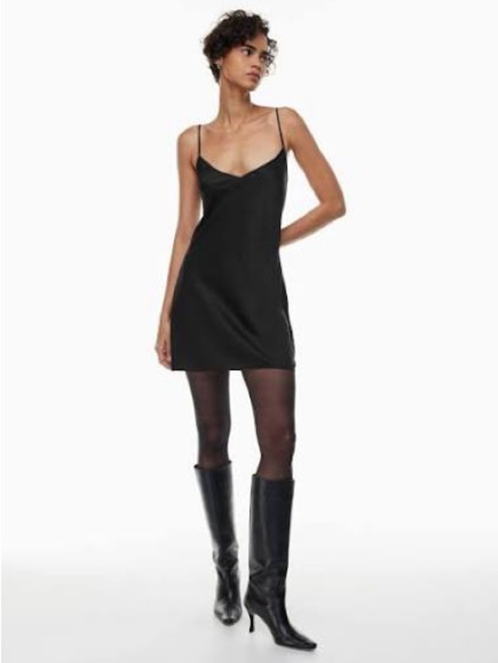 Aritzia Wilfred Only Slip Mini Dress in Black